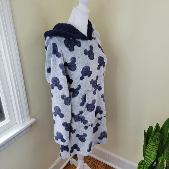 Disney Mickey Mouse Lounge Hoodie Fleece Sweatshirt Robe Blue Size Small - Picture 8 of 14